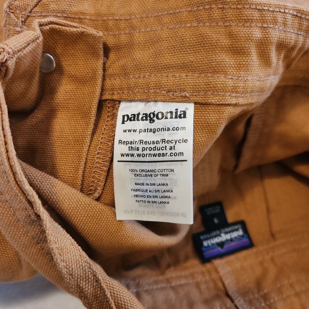 Patagonia Women's Stand Up Canvas Overalls Shortalls - Umber Brown - Size Small